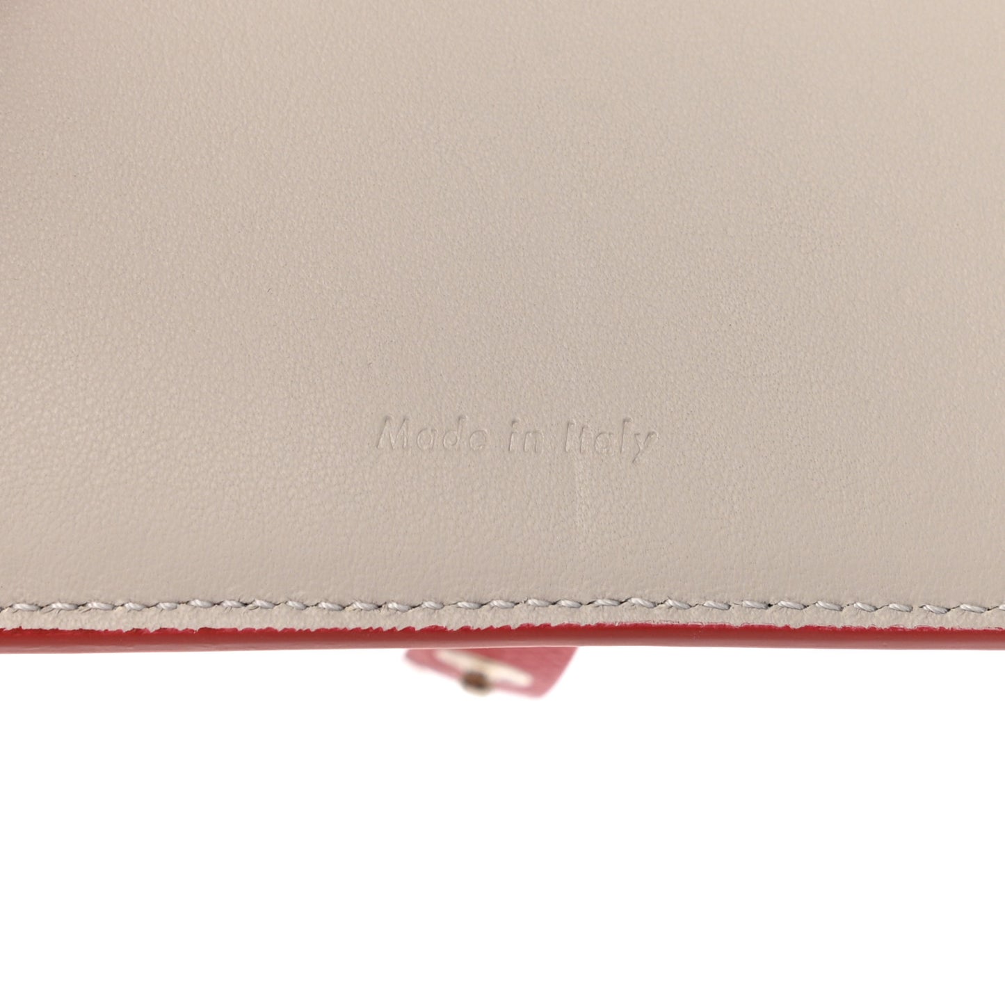 Grained Calfskin Medium Multifunction Strap Wallet Pop Red