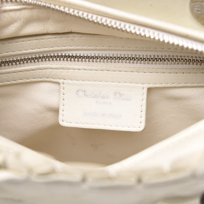 Christian Dior Lambskin Cannage Ruffle Trim Medium Lady Dior Off White 6 of 15