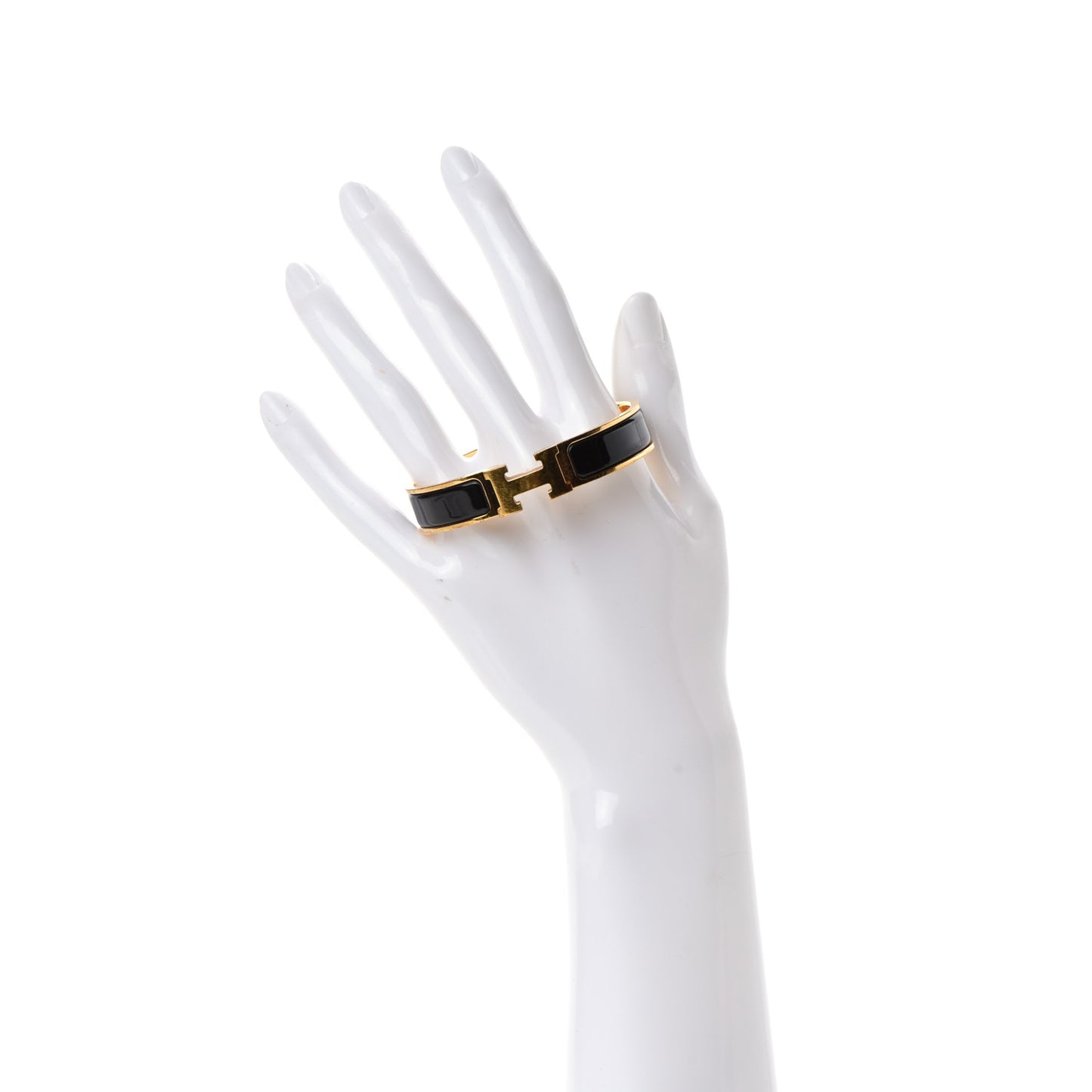 Enamel Narrow Clic Clac H Bracelet GM Black