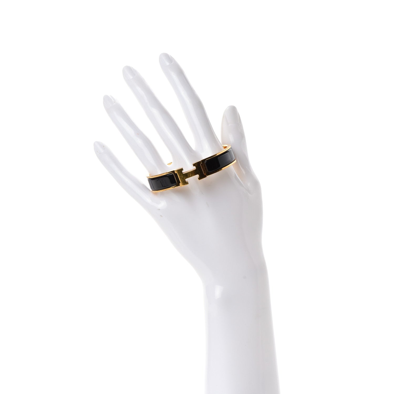 Hermes Enamel Narrow Clic Clac H Bracelet GM Black 2 of 4