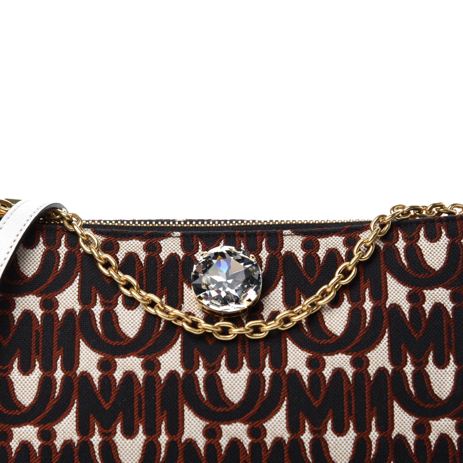 Miu Miu Jacquard Madras Logo Crossbody White 10 of 10