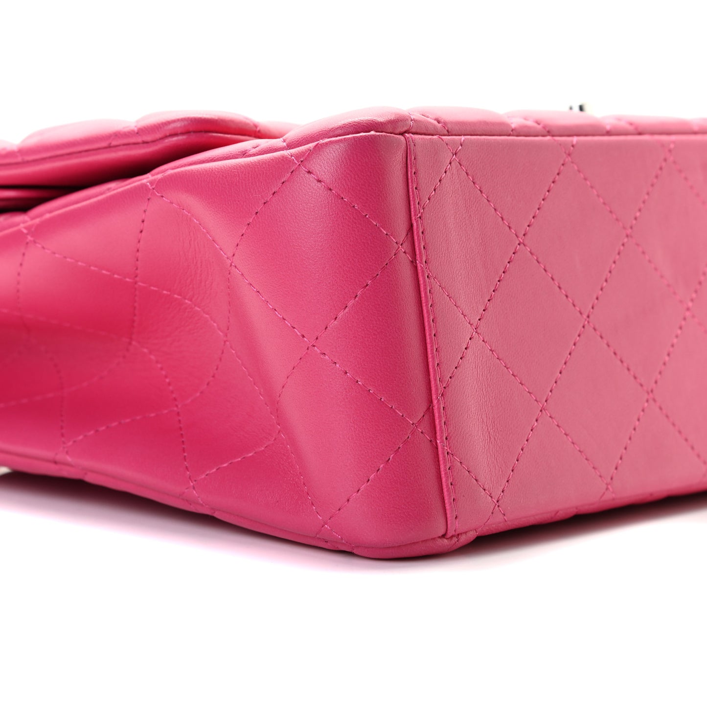 Lambskin Quilted Jumbo Double Flap Dark Pink