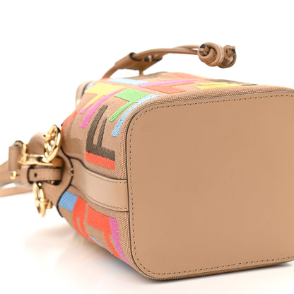 Fendi Canvas Vitello King F is Fendi FF Multicolor Embroidered Mini Mon Tresor Bucket Bag Multicolor Cuoio 10 of 11