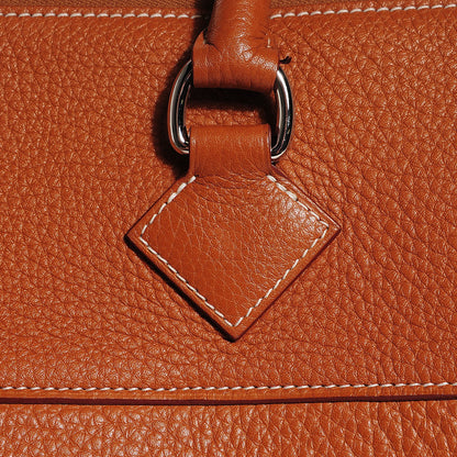 Hermes Taurillon Clemence Shoulder Atlas Satchel Gold 13 of 15