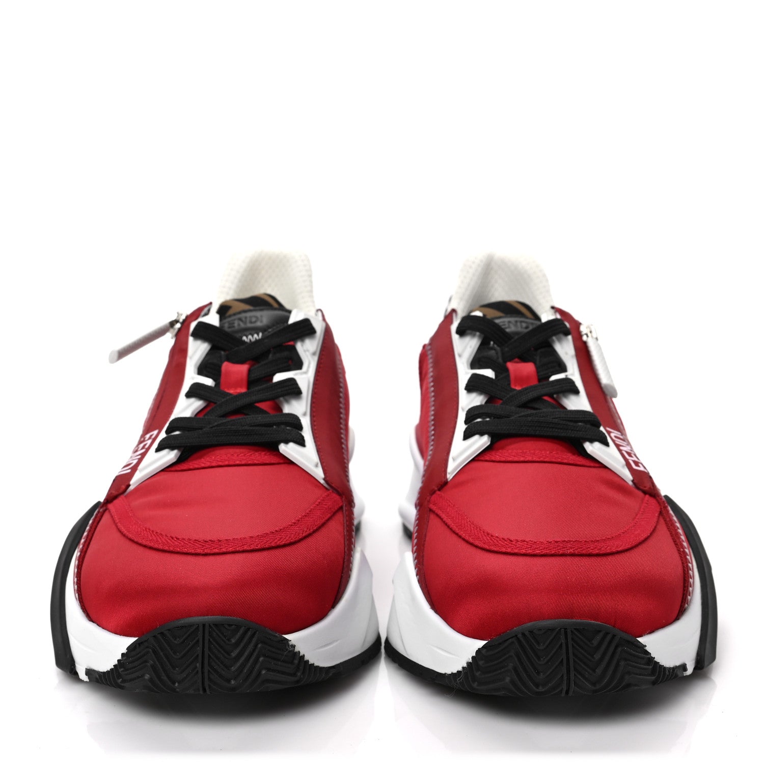 Fendi Nylon Lycra FF Mens Fendi Flow Low Top Sneakers 8 Rosso Tobacco Black 2 of 9
