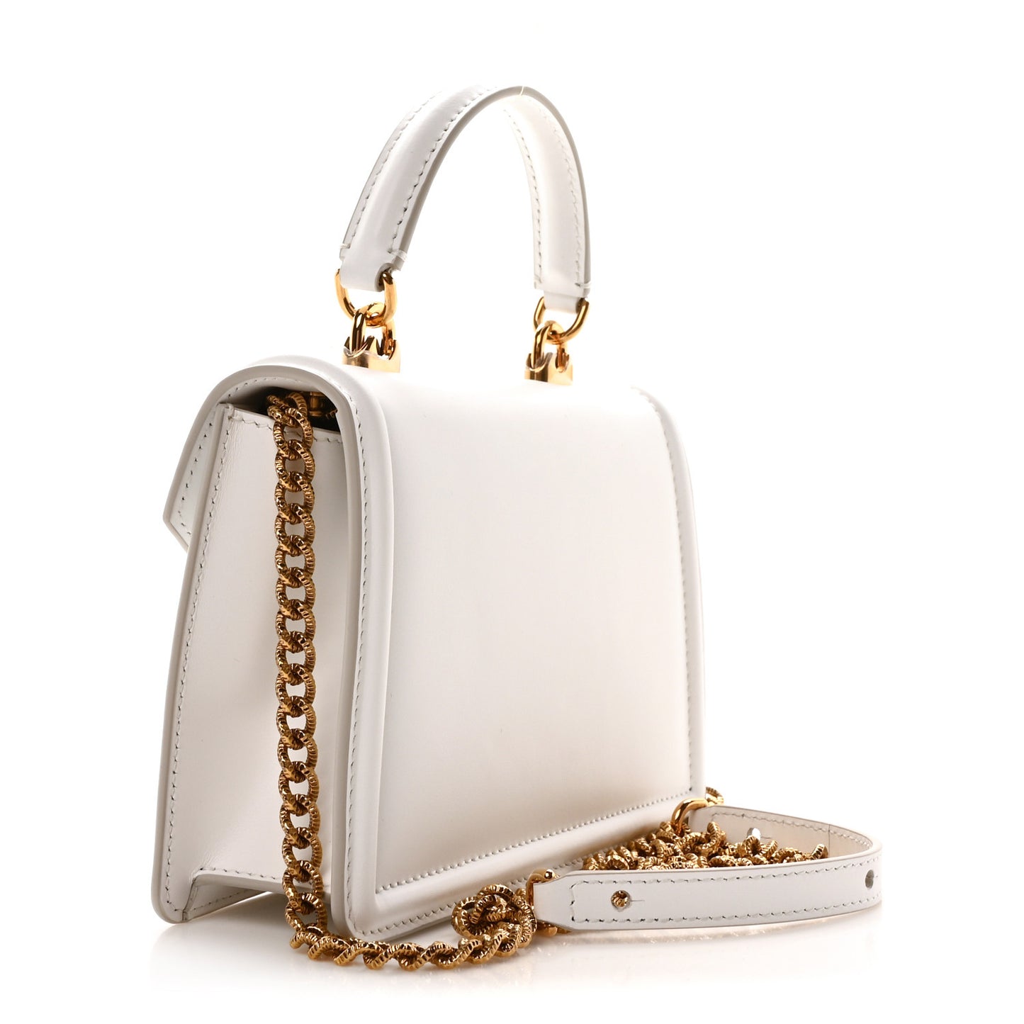 Smooth Calfskin Small Devotion Envelope Top Handle Bag White