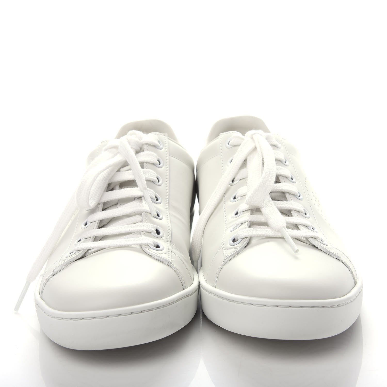 Gucci Calfskin Interlocking G Perforated Womens Ace Sneakers 39 White Grey Sky 5 of 11