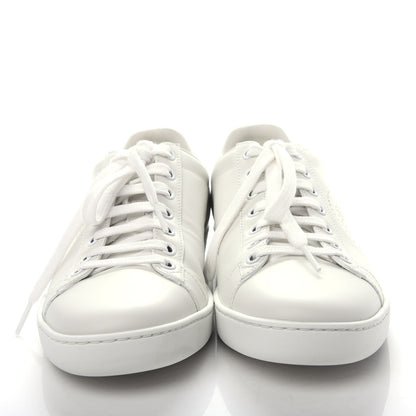 Gucci Calfskin Interlocking G Perforated Womens Ace Sneakers 39 White Grey Sky 5 of 11