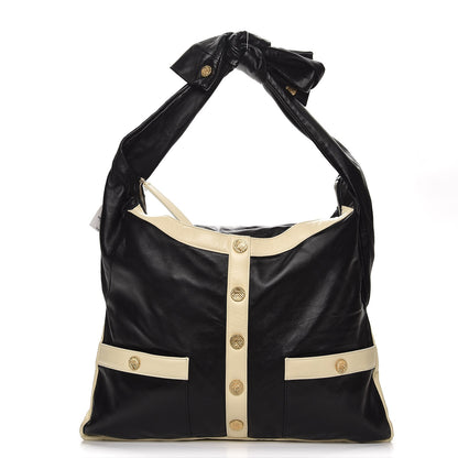 Chanel Lambskin Large Girl Bag Black Beige 1 of 11