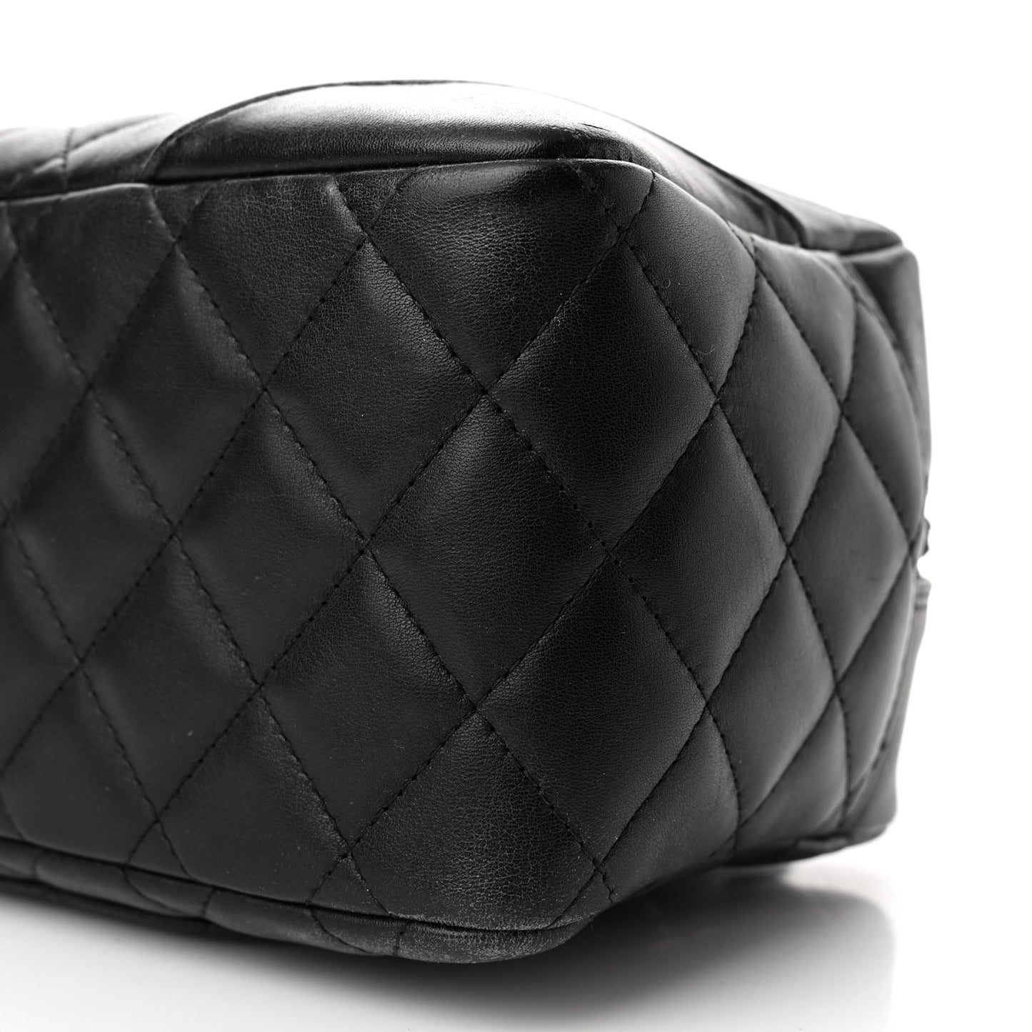 Calfskin Quilted Small Cambon Bowler Black White