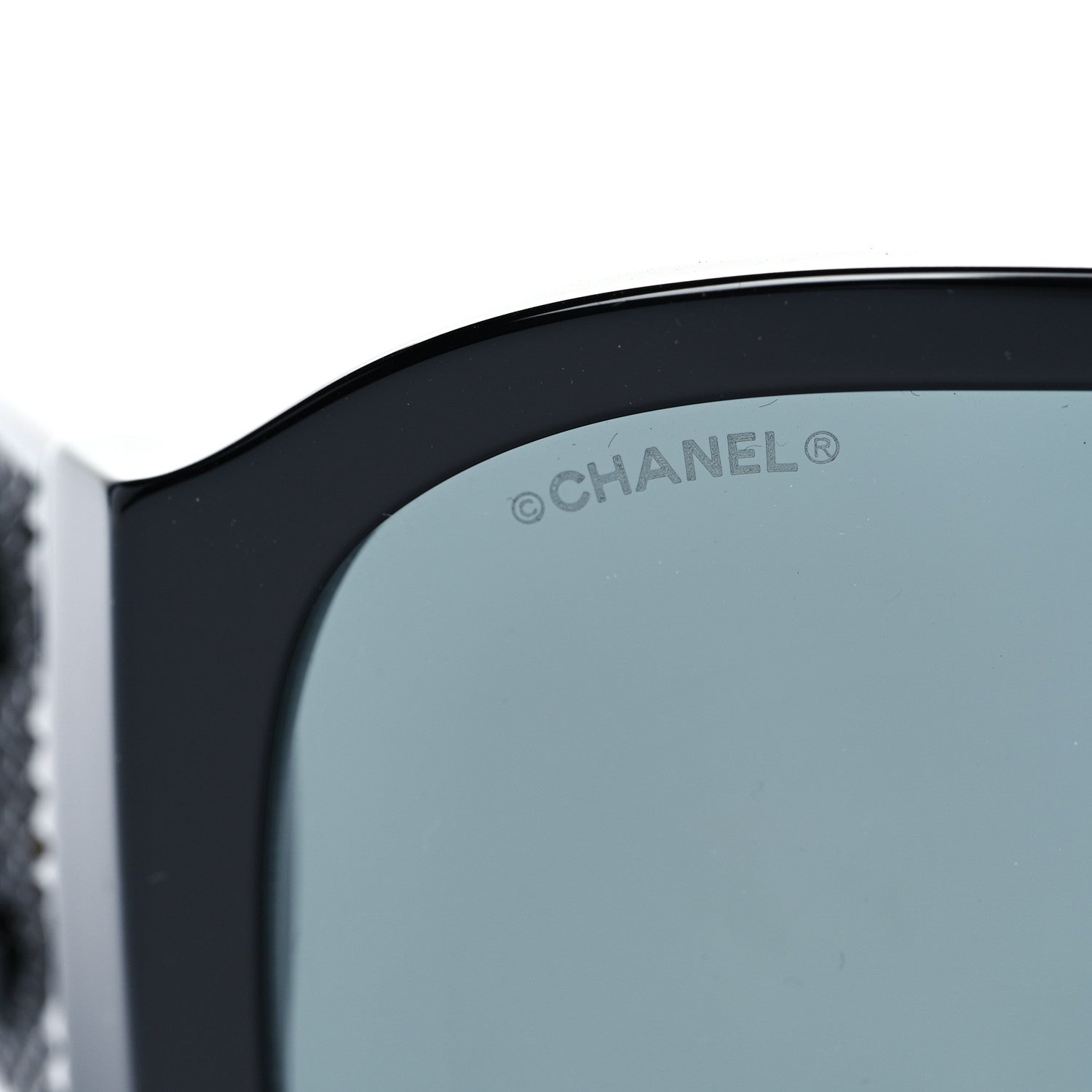 Chanel Acetate Crystal CC Shield Sunglasses 5466-B-A Black 7 of 8
