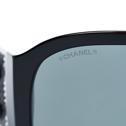 Chanel Acetate Crystal CC Shield Sunglasses 5466-B-A Black 7 of 8