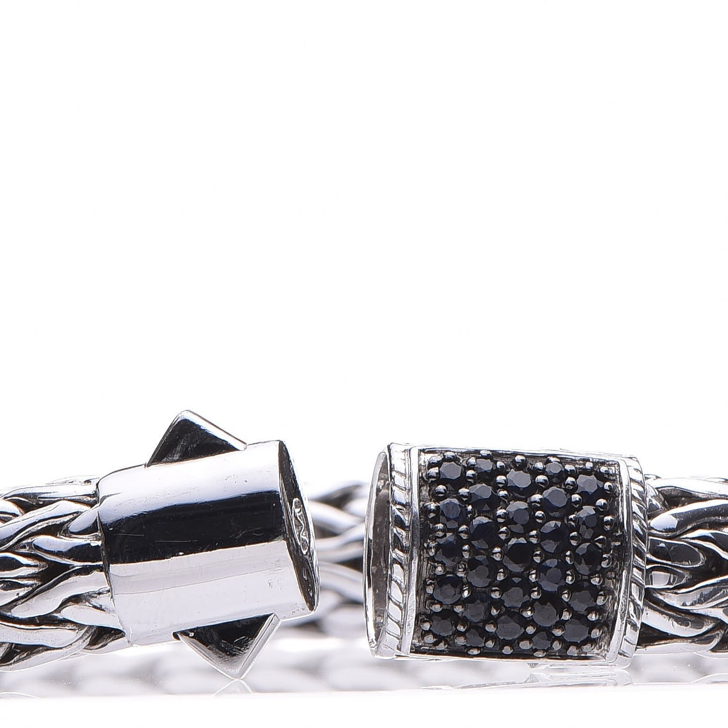 Sterling Silver Black Sapphire Classic Chain Bracelet M