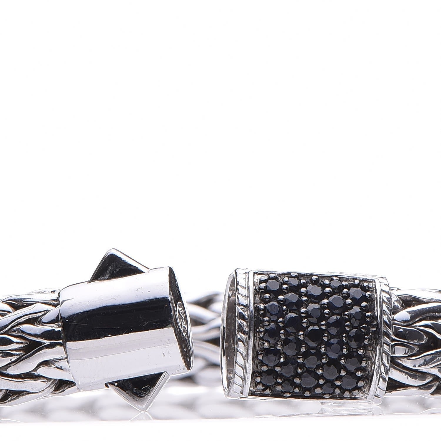 John Hardy Sterling Silver Black Sapphire Classic Chain Bracelet M 5 of 6