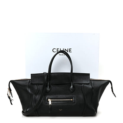 Celine Supple Shiny Lambskin Medium Smiling New Luggage Black 11 of 11