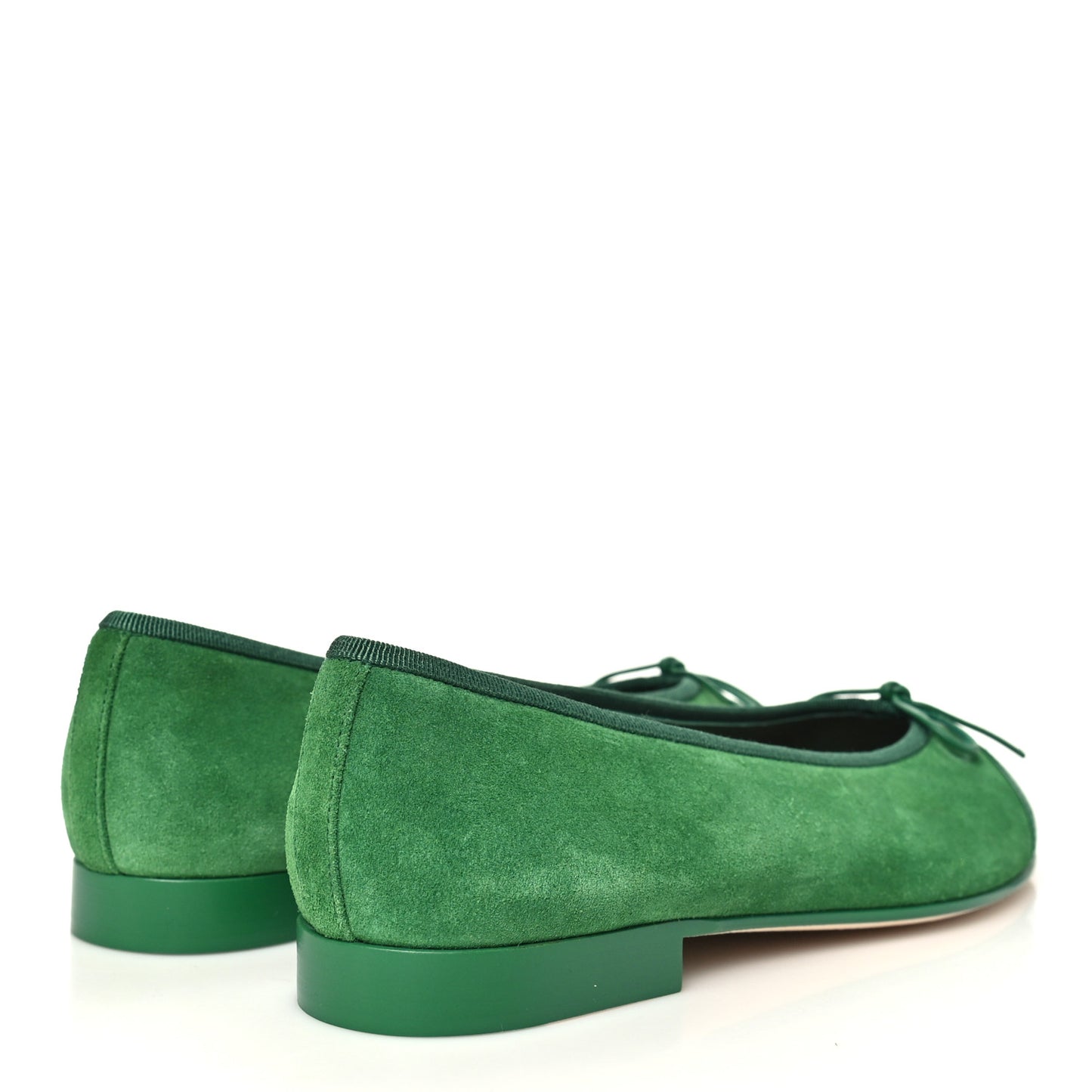 Suede Patent Cap Toe CC Ballerina Flats 37.5 Green