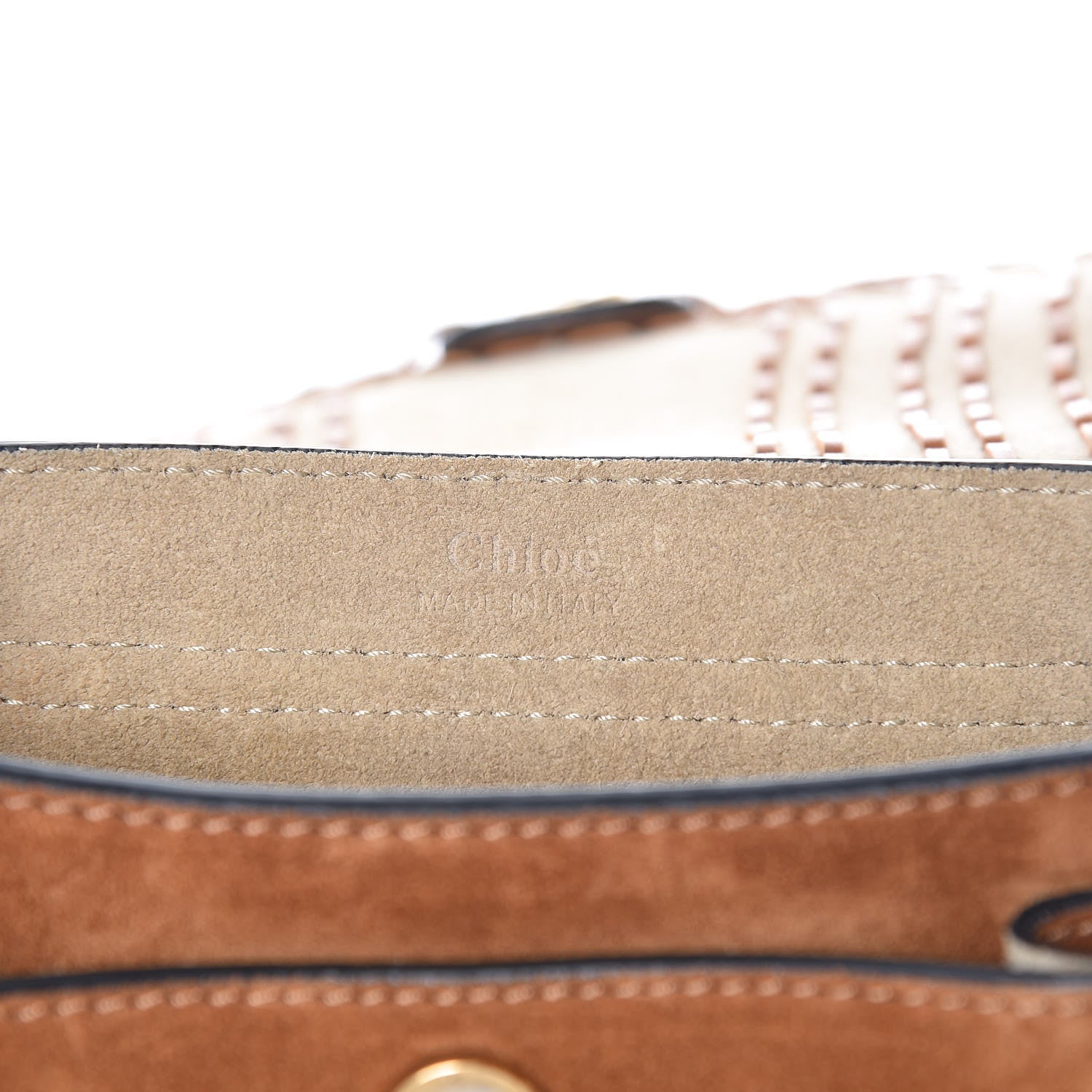 Chloe Suede Calfskin Braided SMini Hudson Shoulder Bag Caramel 6 of 6