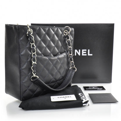 Chanel Caviar Petit Shopping Tote PST Navy 3 of 13