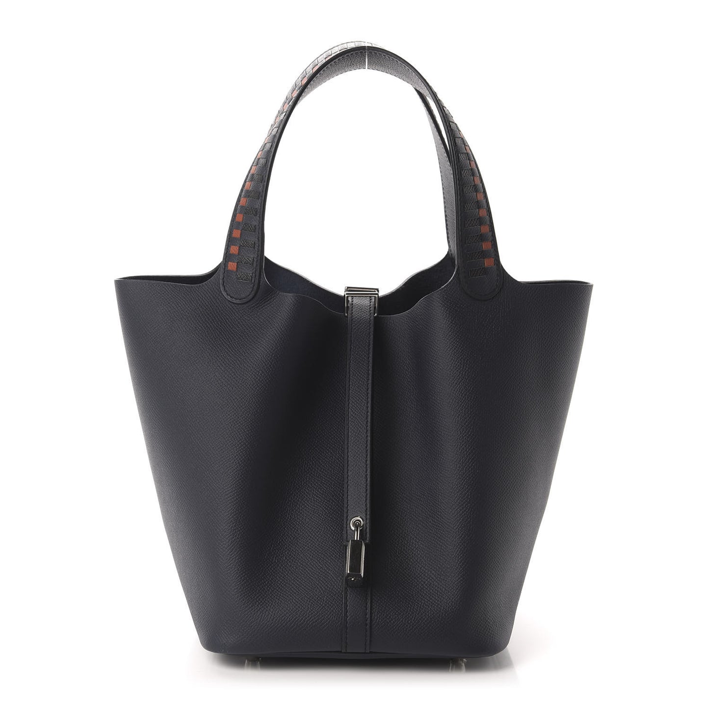 Epsom Tressage De Cuir Picotin Lock 22 MM Bleu Indigo Black Terre Battue