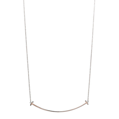Tiffany 18K Rose Gold T Smile Pendant Necklace 1 of 6