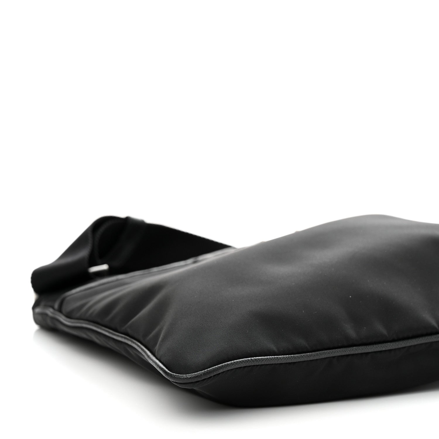 Prada Tessuto Nylon Saffiano Flat Messenger Bag Black 9 of 10