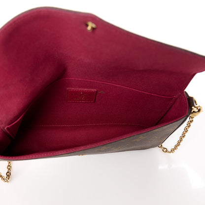 Louis Vuitton Monogram Pochette Felicie Chain Wallet Fuchsia 6 of 15
