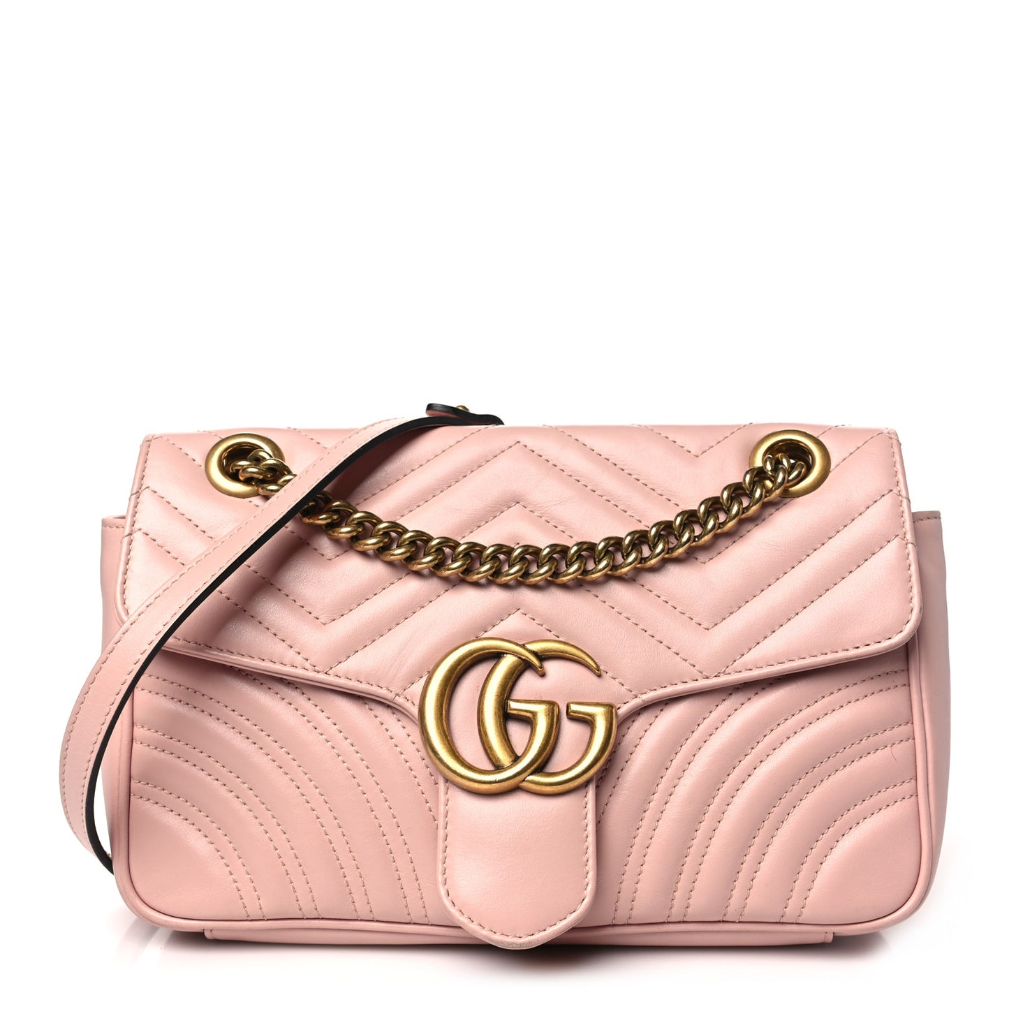 Calfskin Matelasse Small GG Marmont Shoulder Bag Perfect Pink