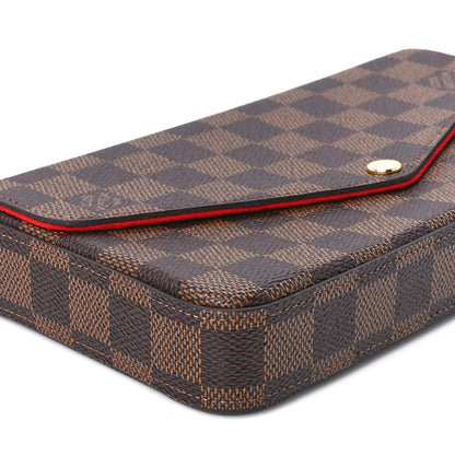Louis Vuitton Damier Ebene Pochette Felicie Chain Wallet 11 of 13