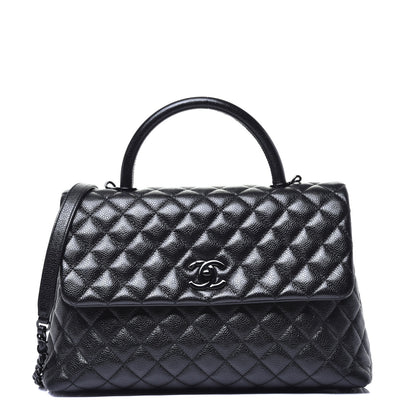 Chanel Caviar Quilted Medium Coco Handle Flap So Black 1 of 10