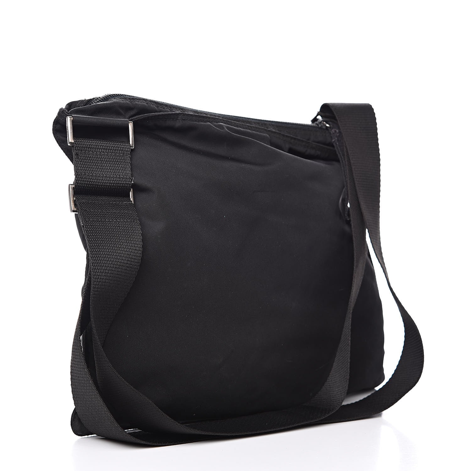 Prada Nylon Vela Flat Messenger Bag Black 3 of 11