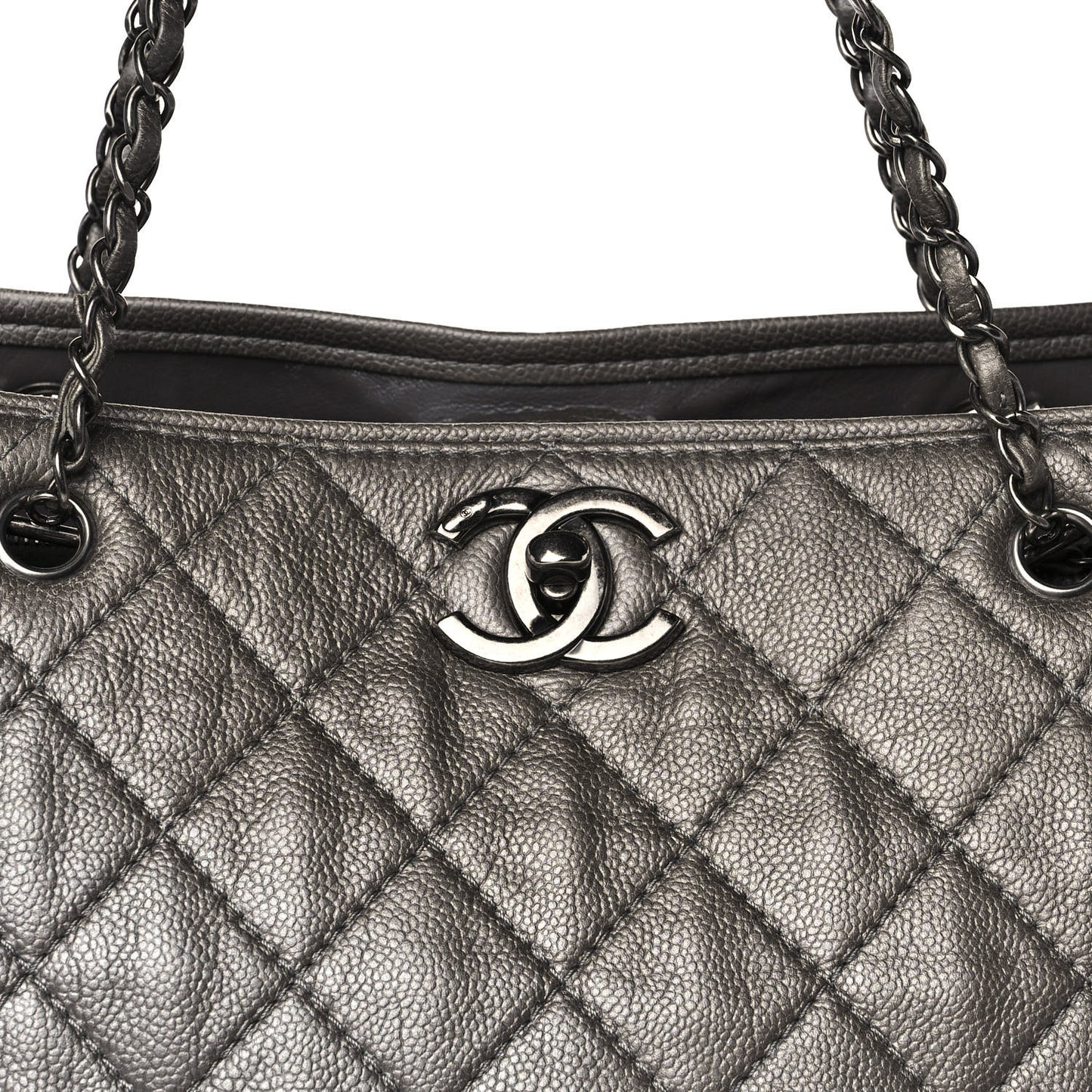 Metallic Caviar Large Be Caviar Tote Grey