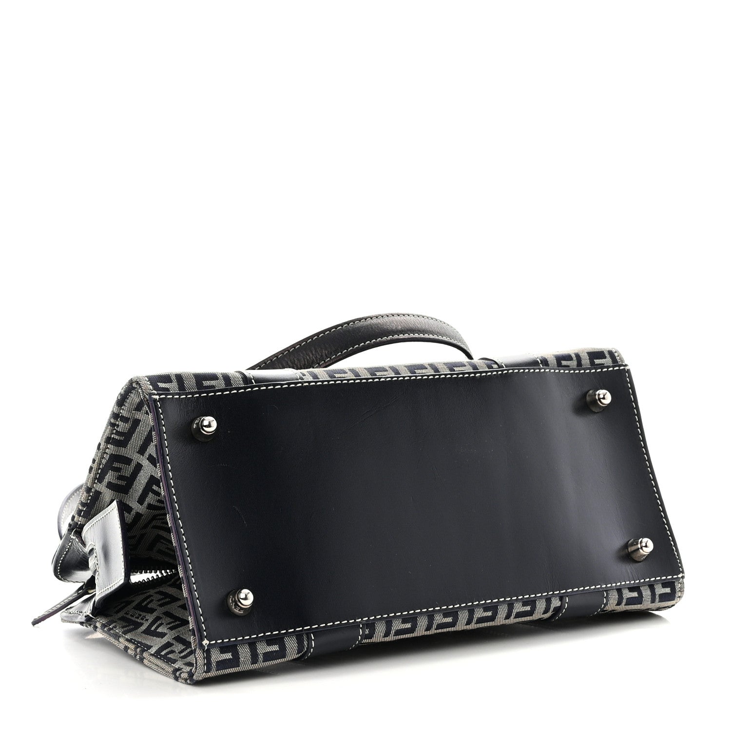 Fendi Zucca Boston Navy 4 of 10