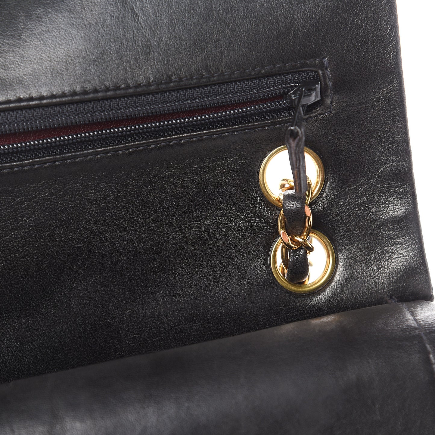 Lambskin Quilted Small Double Flap Black