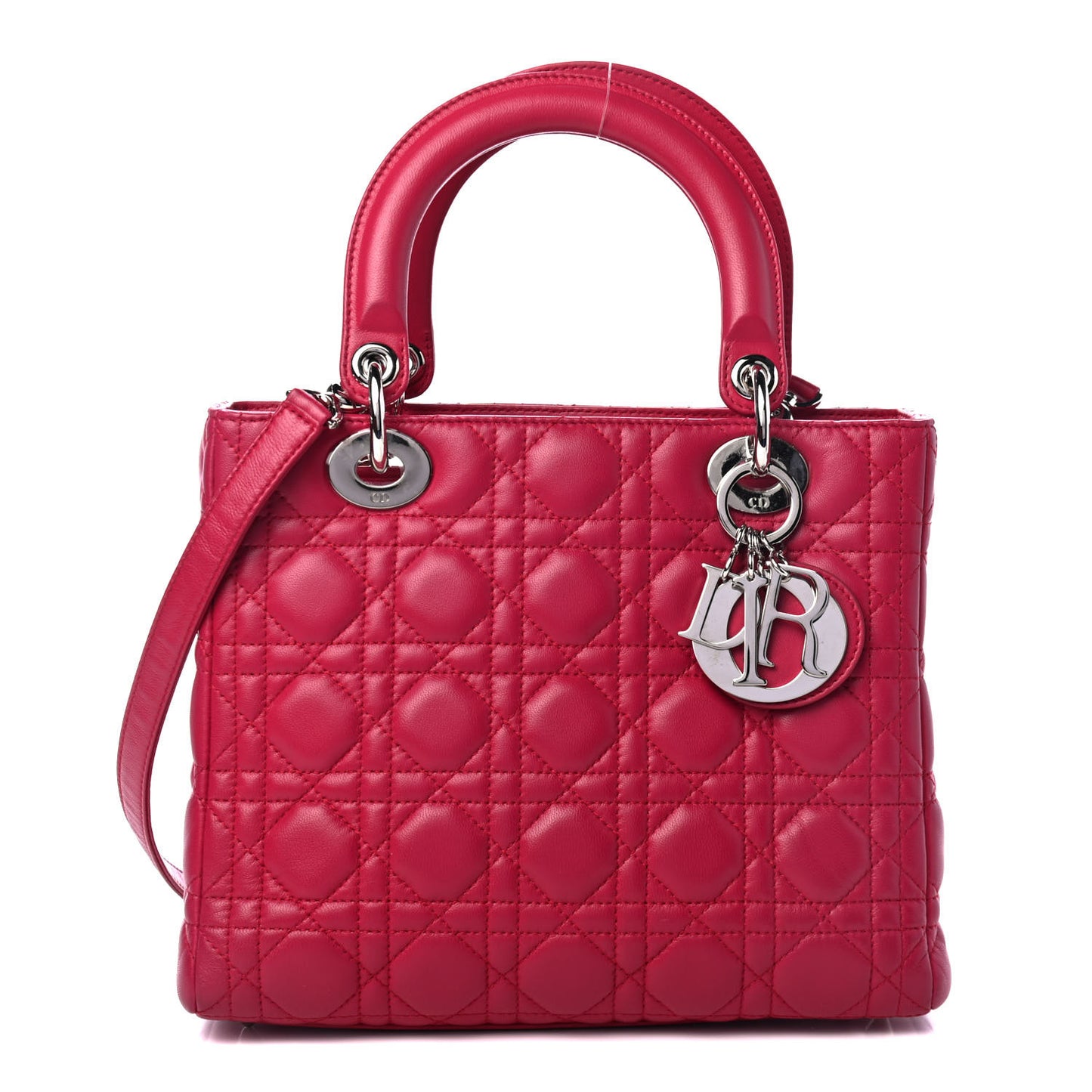 Lambskin Cannage Medium Lady Dior Pink