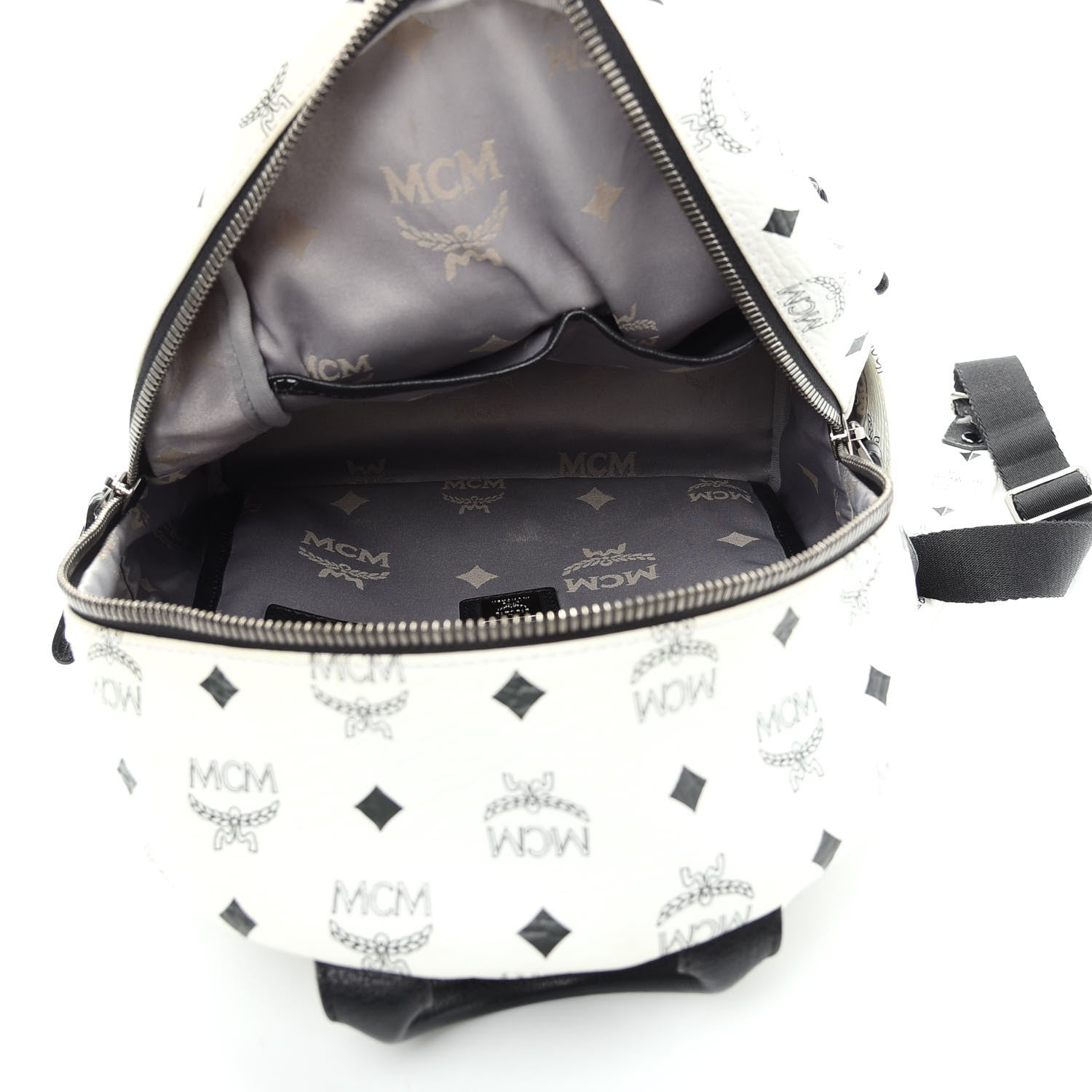 MCM Visetos Small Sprinkle Stud Stark Backpack White 5 of 9
