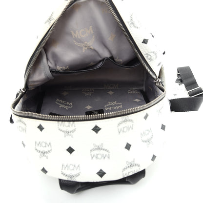 MCM Visetos Small Sprinkle Stud Stark Backpack White 5 of 9