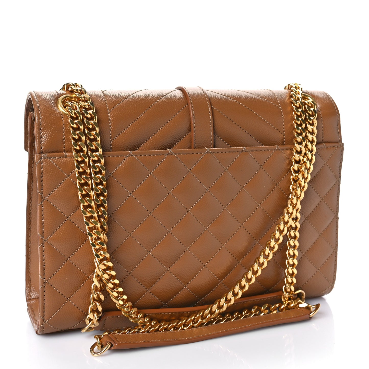 Grain De Poudre Textured Mixed Matelasse Triquilt Medium Monogram Satchel Dune