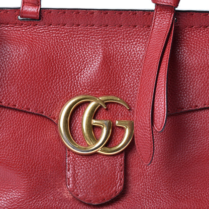 Gucci Calfskin Small GG Marmont Top Handle Bag Vulcanic Red 8 of 10