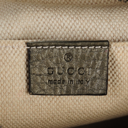 Gucci Metallic Pebbled Calfskin Small Soho Disco Bag Sasso 6 of 7