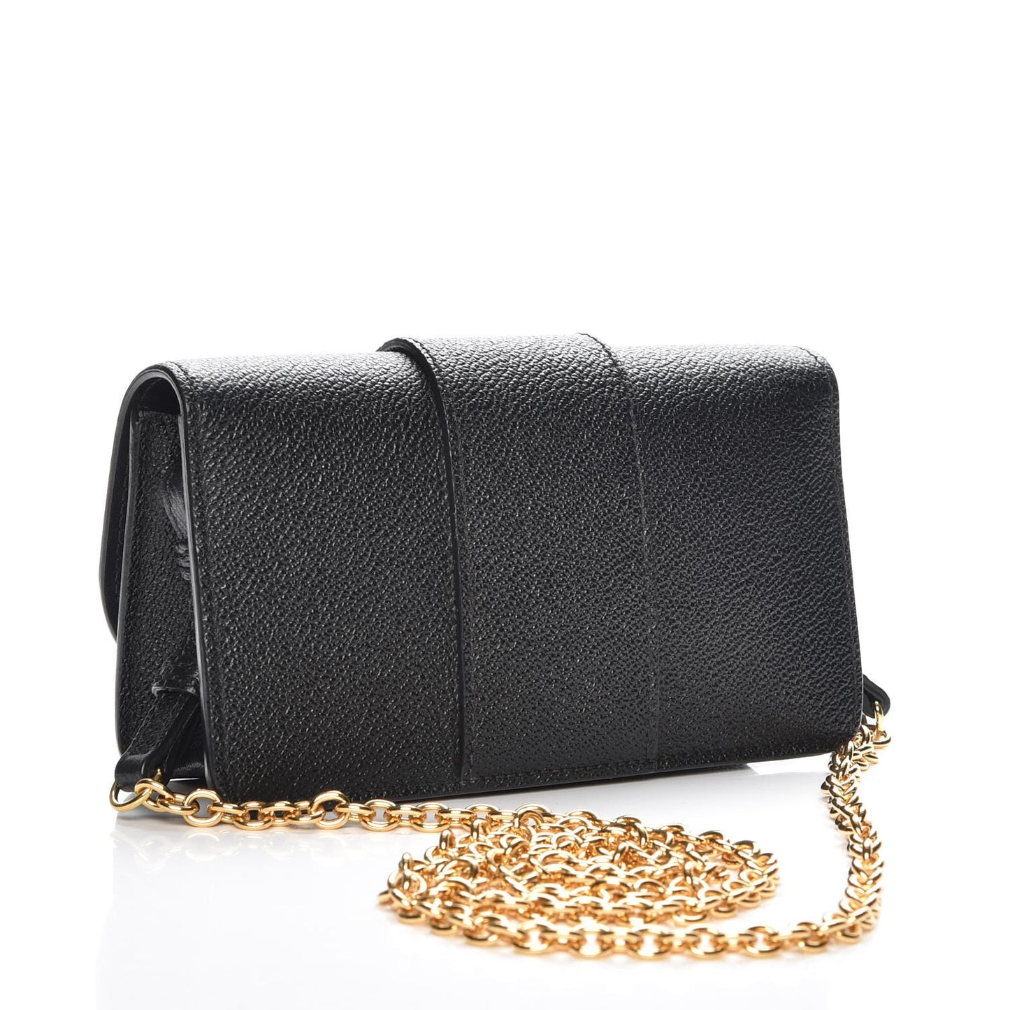 Soft Grain Calfskin Mini Buckle Phone Bag Black