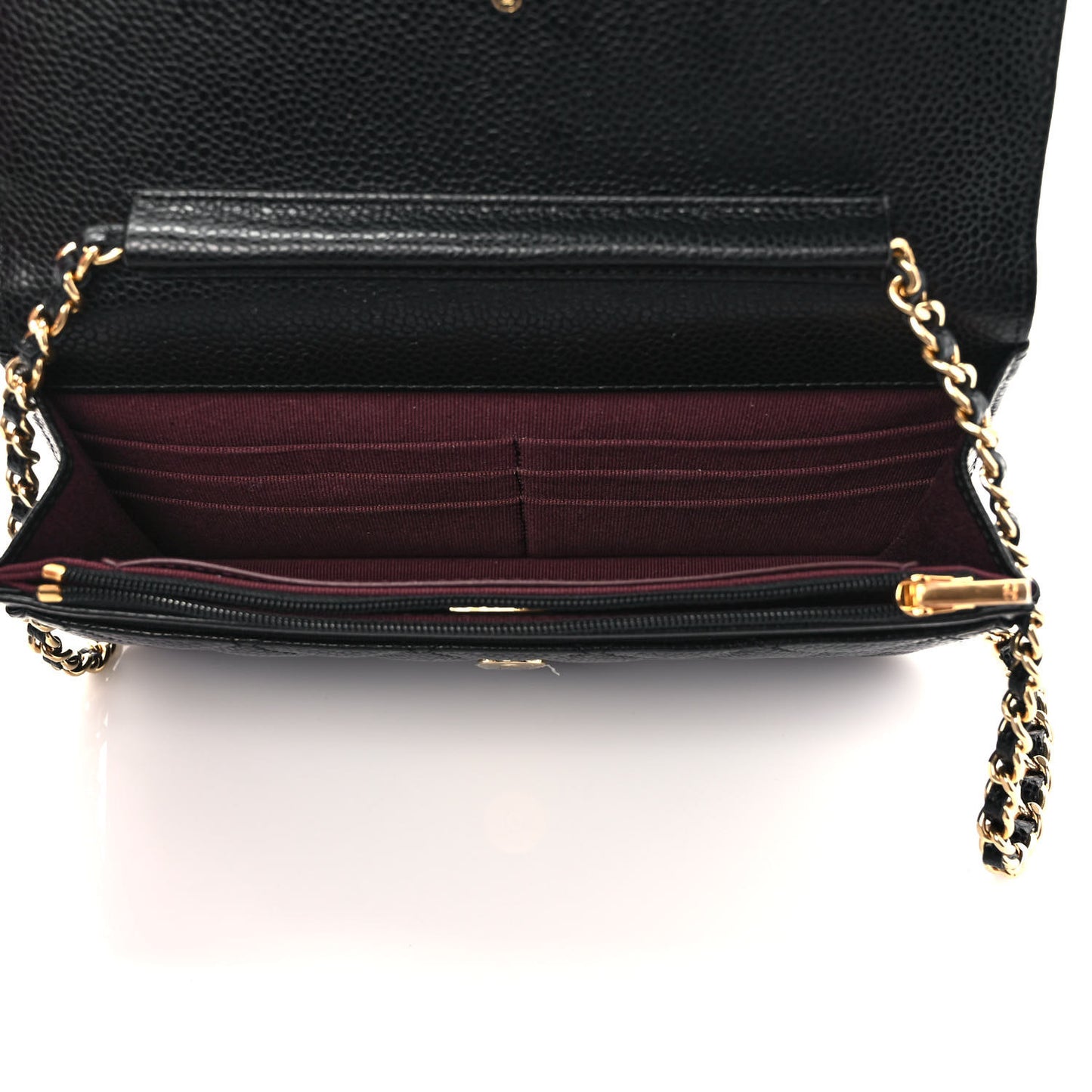 Caviar Quilted Wallet On Chain WOC Black