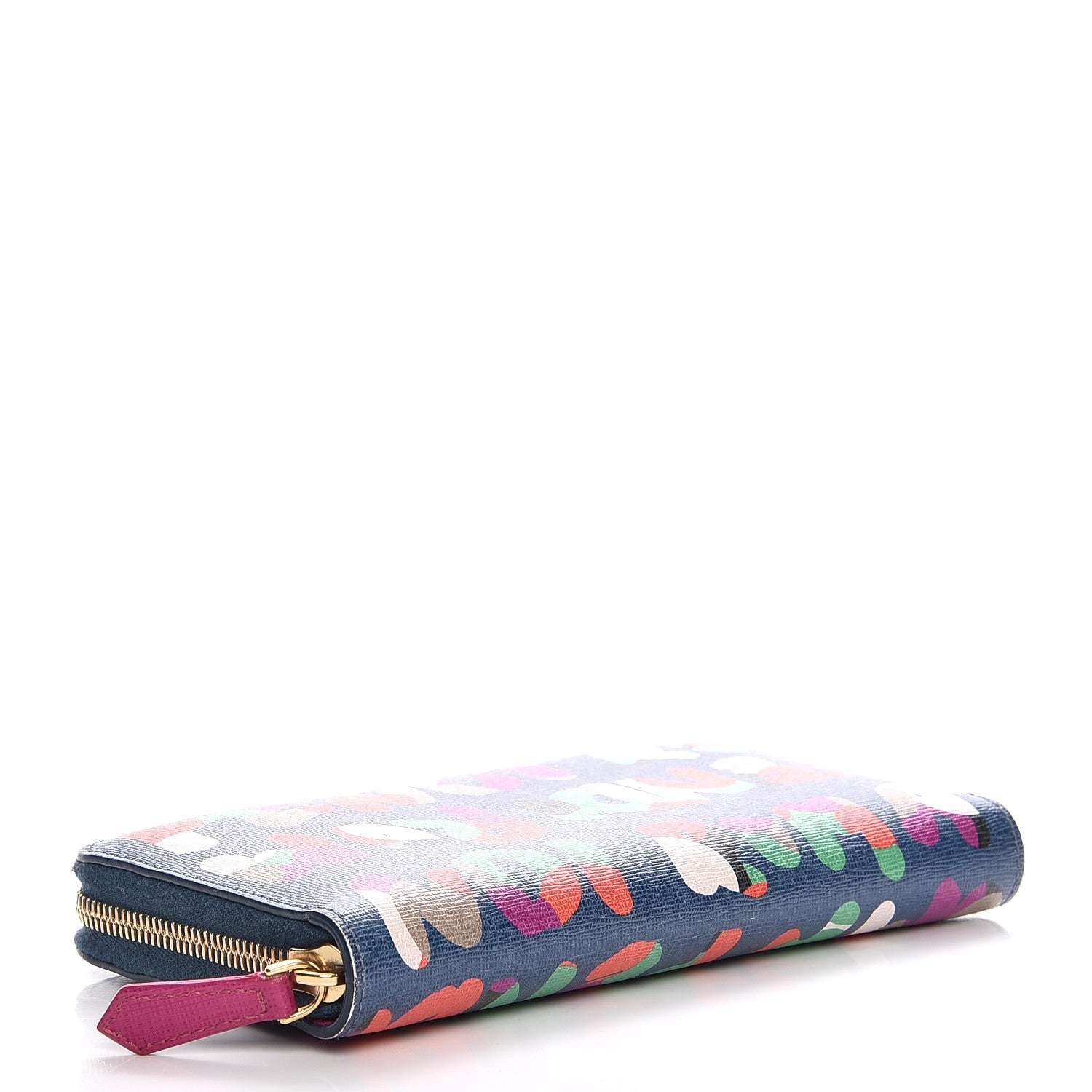 Fendi Vitello Elite Fendi Roma Simply Zip Around Wallet Cobalt Multicolor 4 of 10