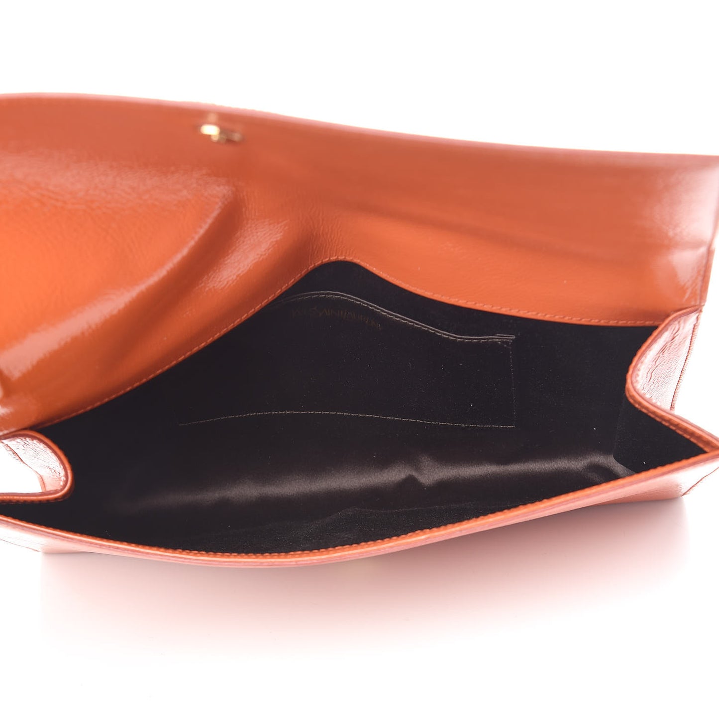 Textured Patent Monogram Large Belle De Jour Clutch Orange