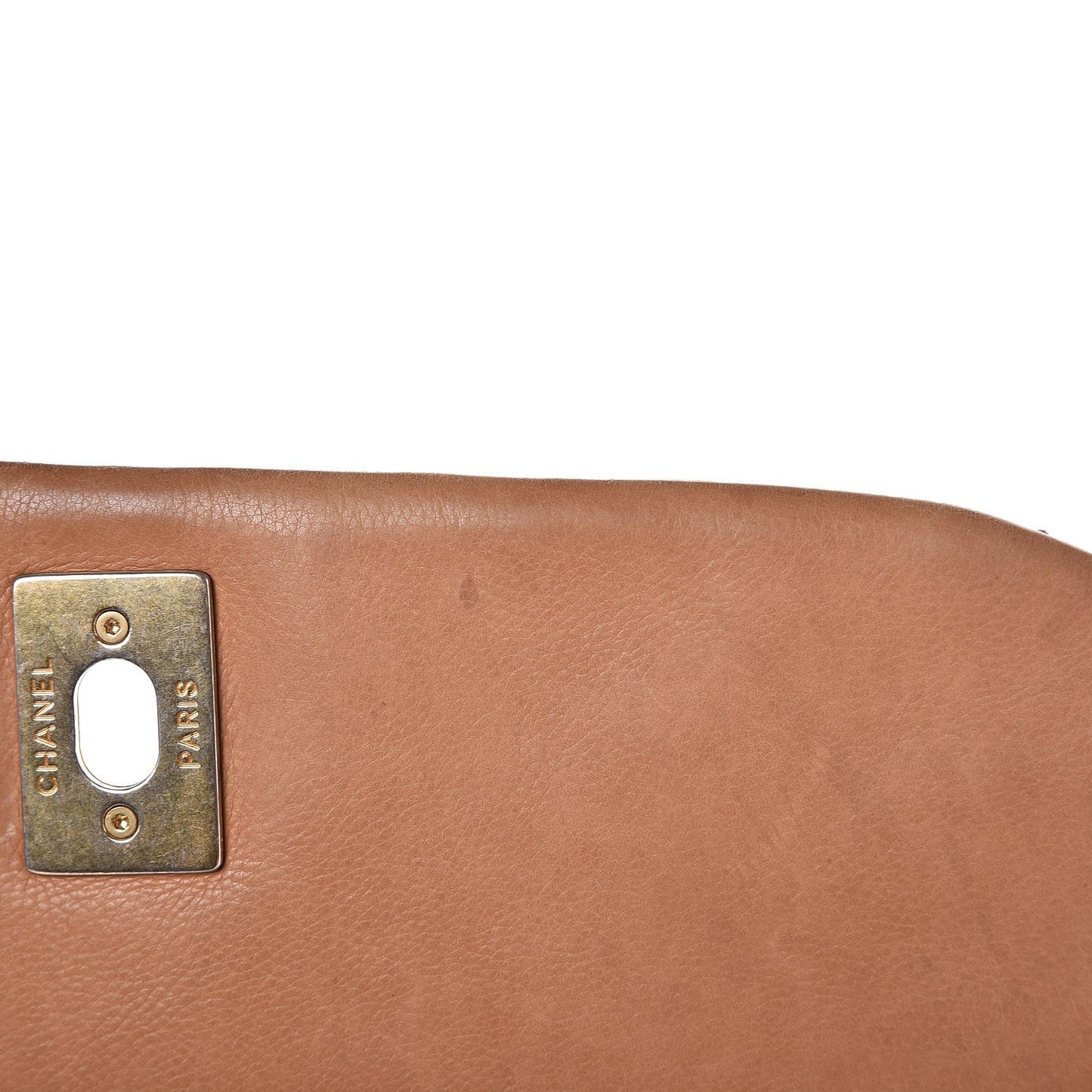 Calfskin Quilted Retro Chain Accordion Flap Dark Beige