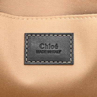 Chloe Cotton Calfskin Small Woody Ribbon Tote White Blue 6 of 11