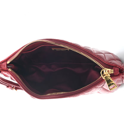 Miu Miu Vitello Shine Quilted Wristlet Rubino 5 of 7