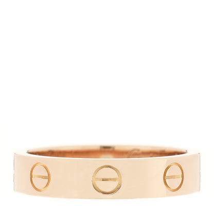 Cartier 18K Pink Gold Diamond 4mm LOVE Wedding Band Ring 50 5.25 3 of 4