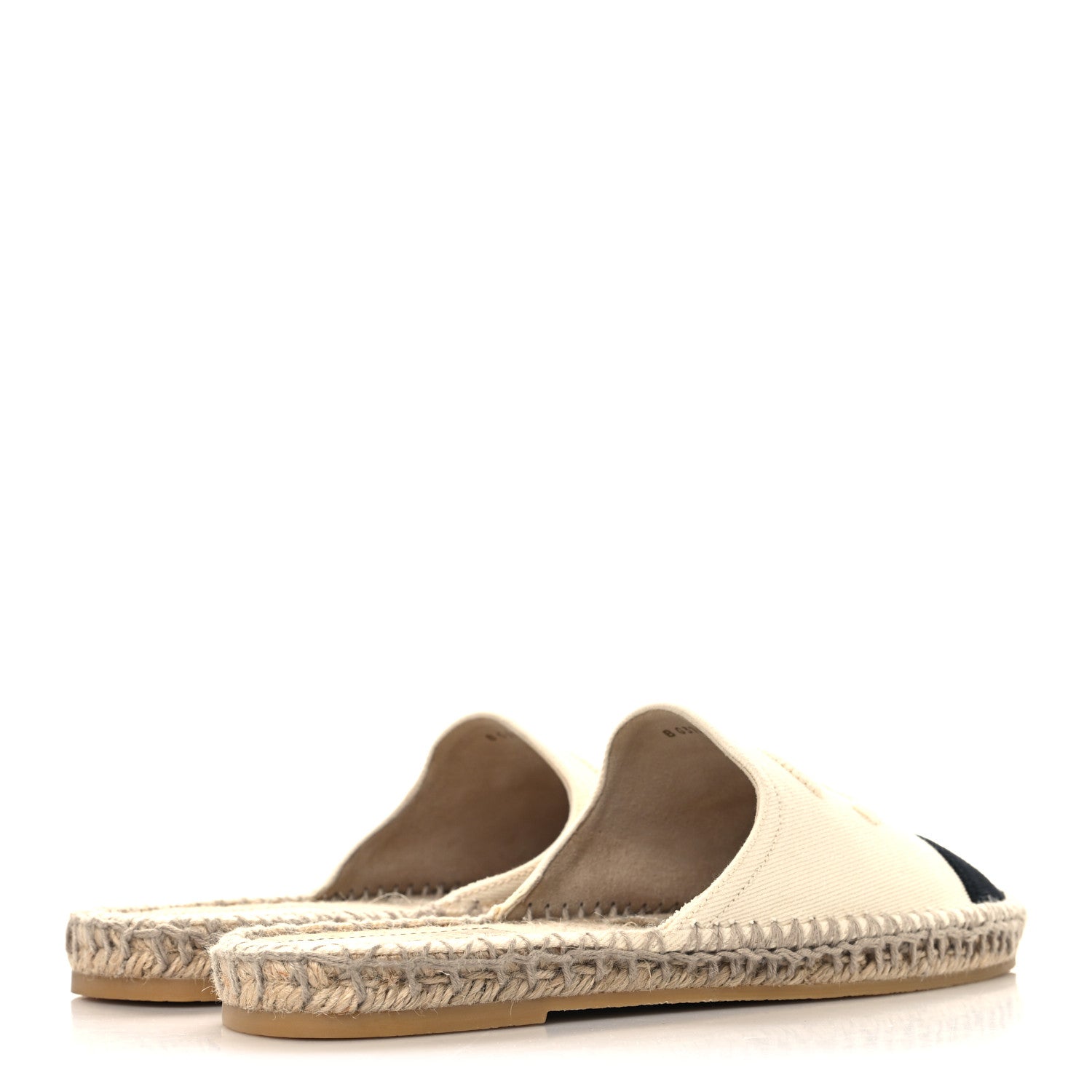 Chanel Denim CC Espadrille Mules 38  White Black 5 of 9