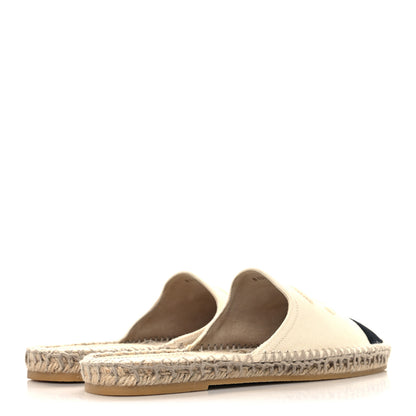 Chanel Denim CC Espadrille Mules 38  White Black 5 of 9