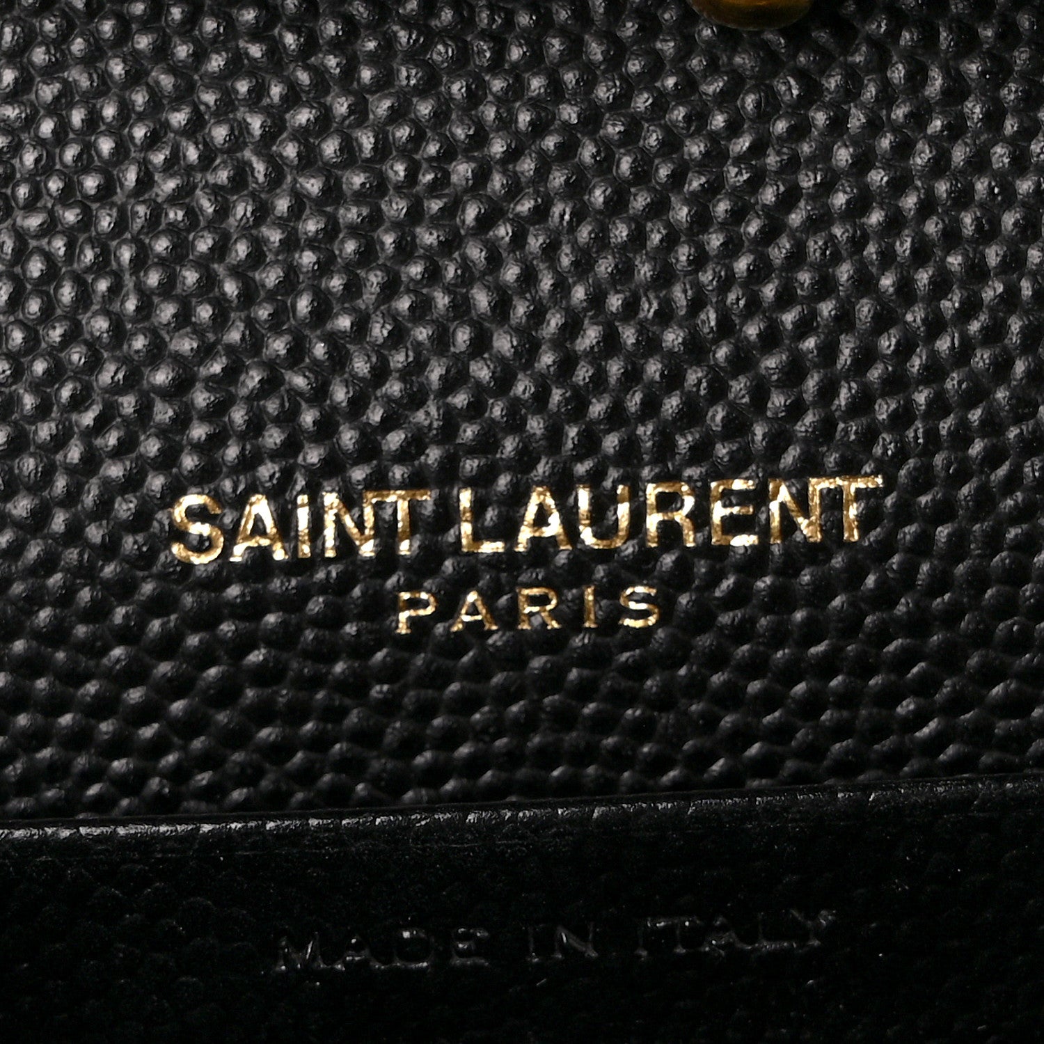 Saint Laurent Grain De Poudre Matelasse Chevron Monogram Chain Wallet Black 6 of 8